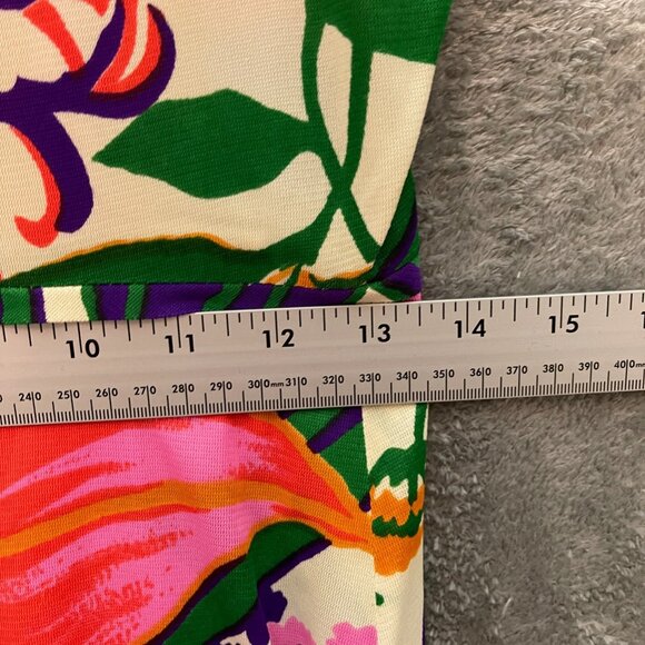 Vtg Junior Aim Juniors Colorful Floral Tropical Retro Cut Out Back Maxi Dress S* - Picture 8 of 10